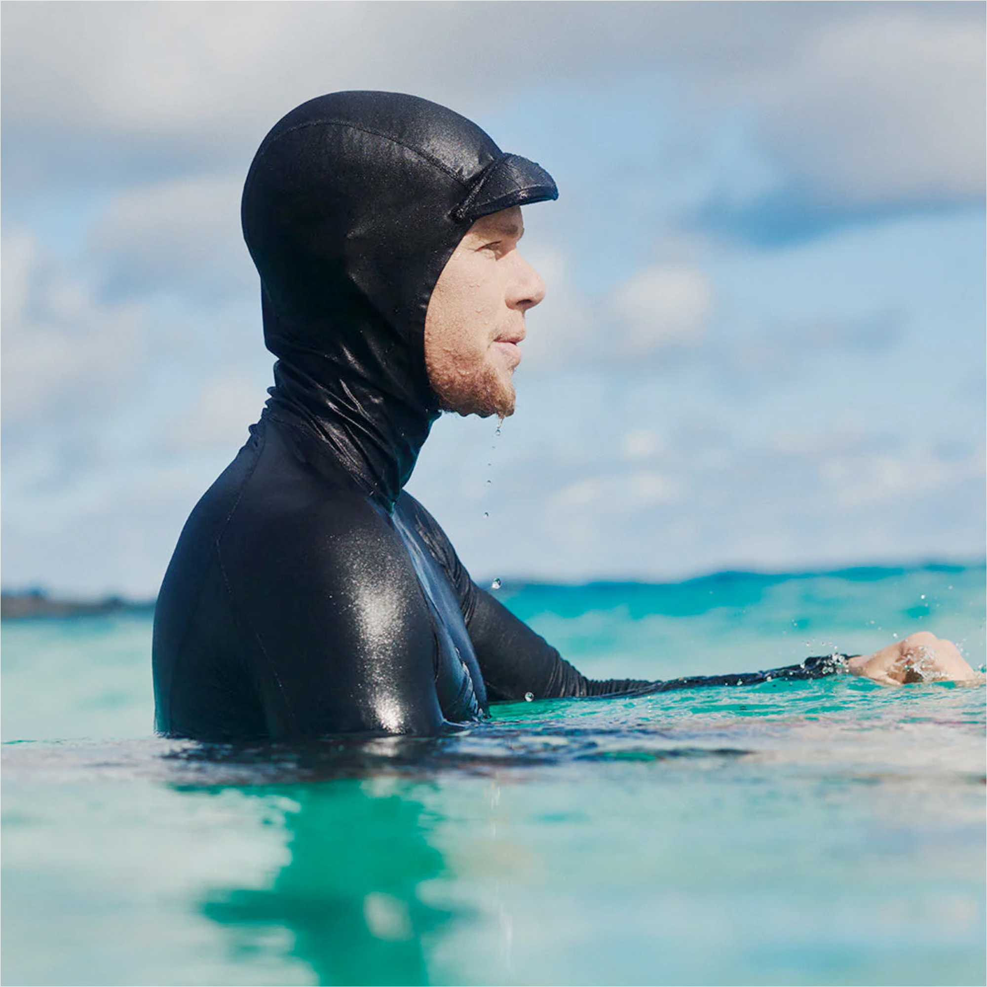 2026 Florence Marine X Hombres Chaleco De Lycra Con Capucha Y Manga Larga FMSS00030 - Black